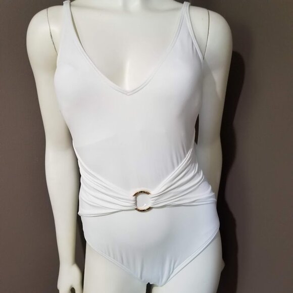 Michael Kors Sash Tummy-Control One Piece Swimsuit Size 10 - Picture 2 of 13